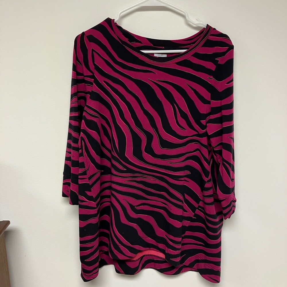 Chico's, Vibrant Pink and Black Zebra print tunic, 1 (8-10)